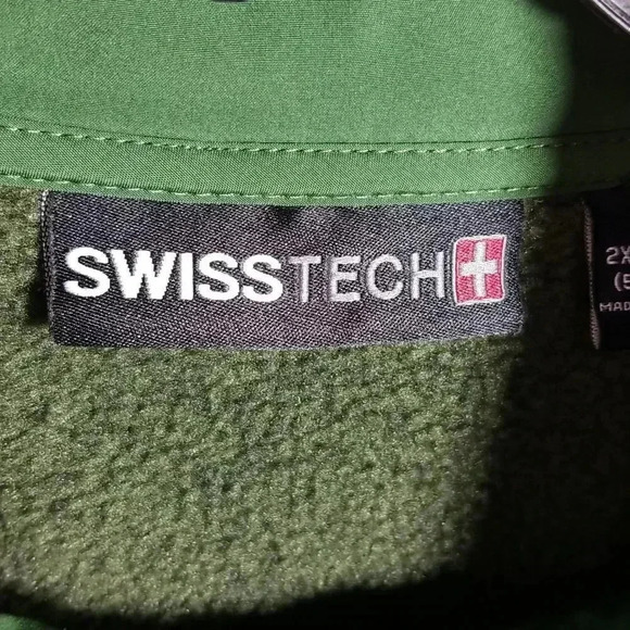 {Swiss Tech} Men's Zippered Fleece Jacket in Green Size 2XL - Picture 12 of 15